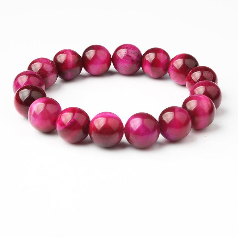 Natural red tiger's eye gemstone beaded bracelet for courage and motivation."
